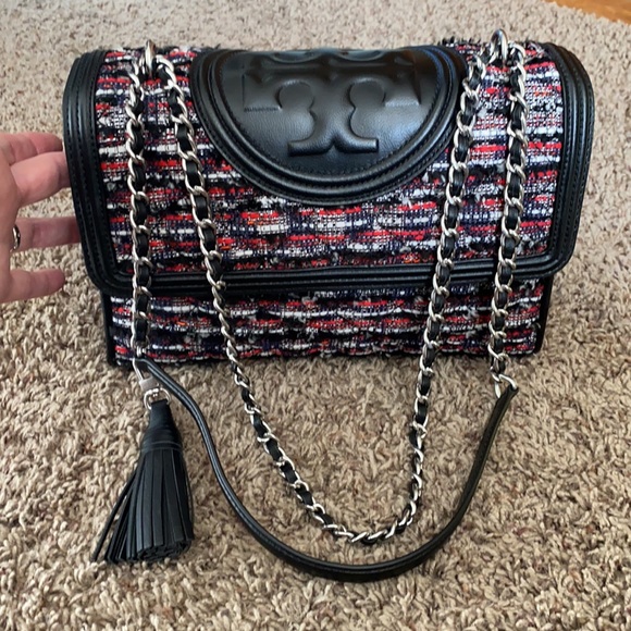 Tory Burch Bags Tory Burch Fleming Tweed Convertible Shoulder Bag